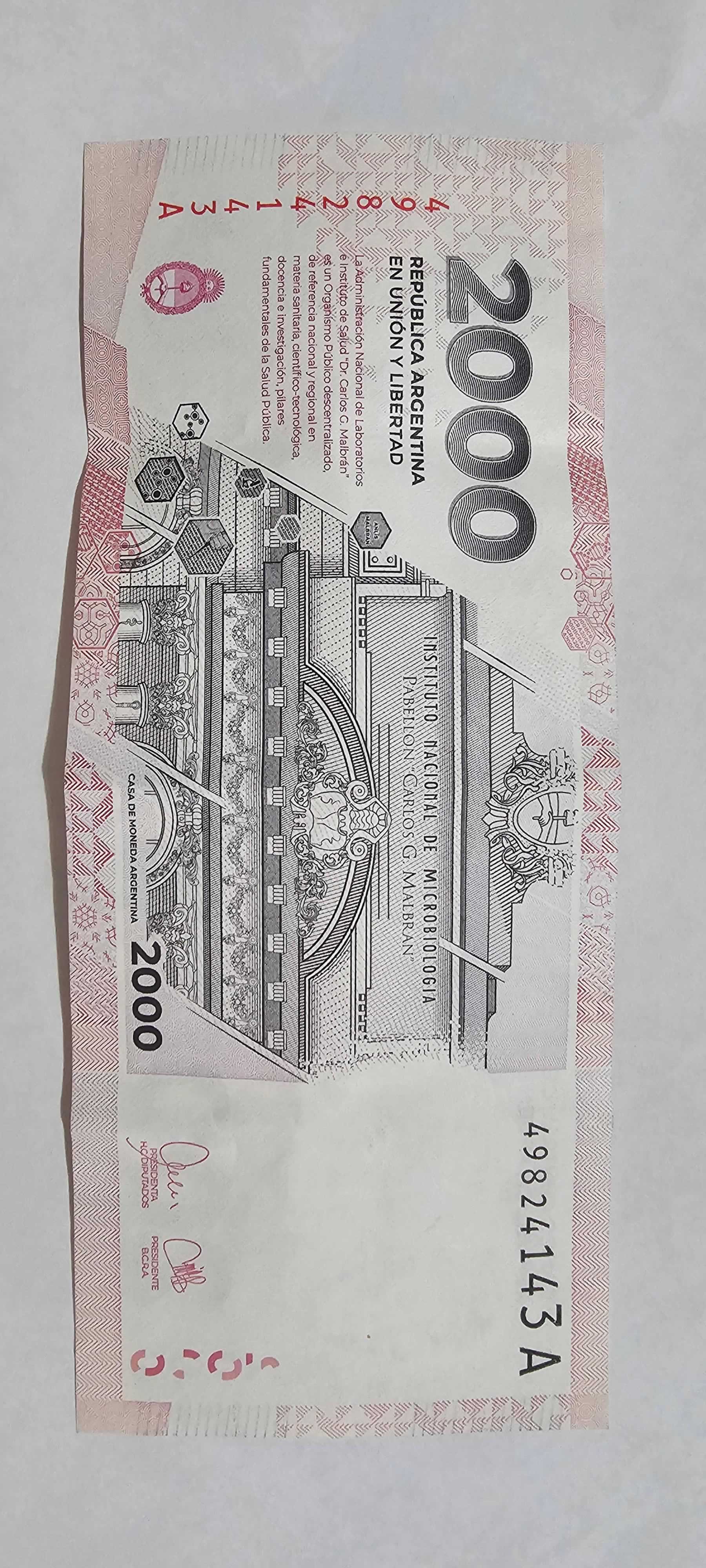 Reverso de 2000 Pesos, 2023
