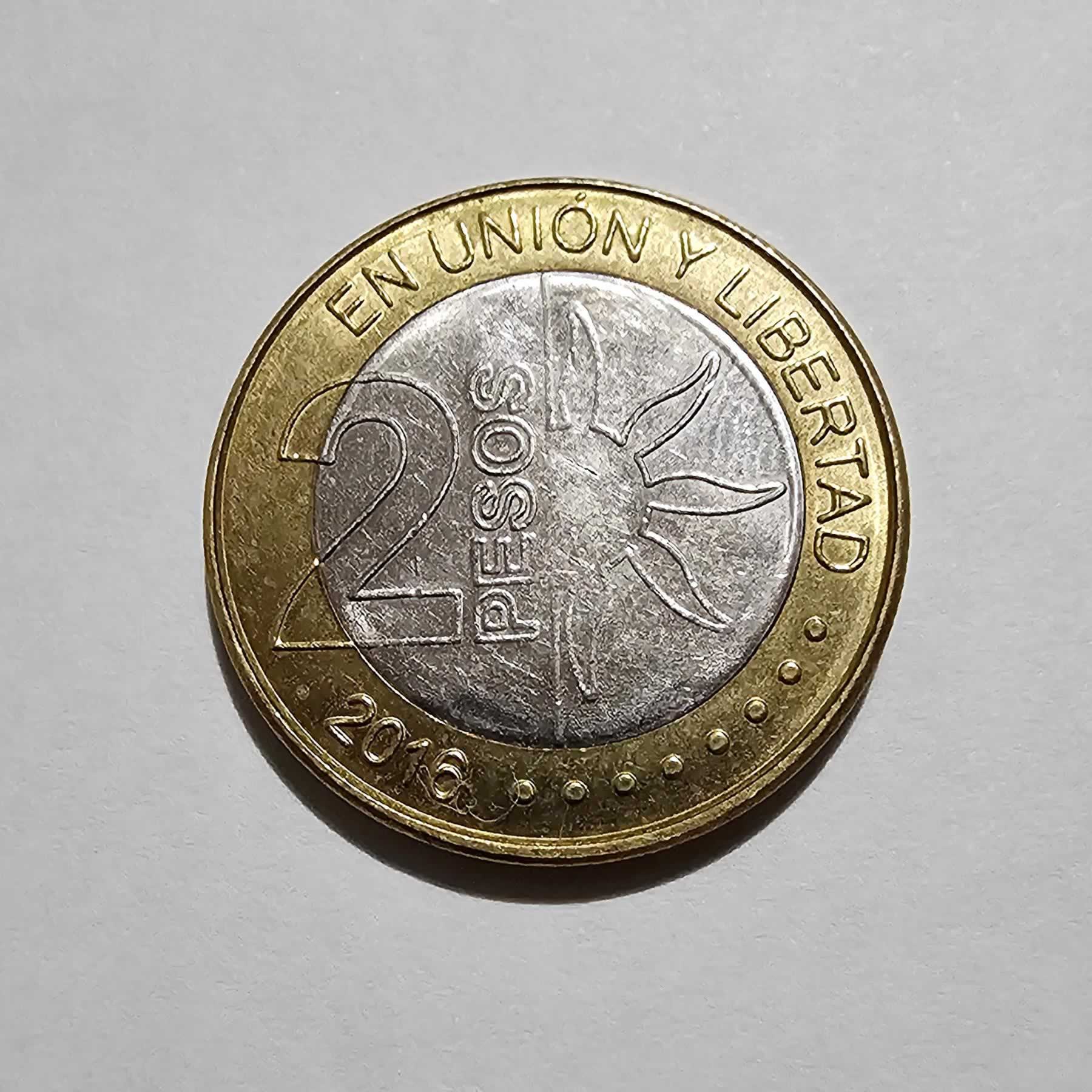 Reverso de 2 Pesos, 2016