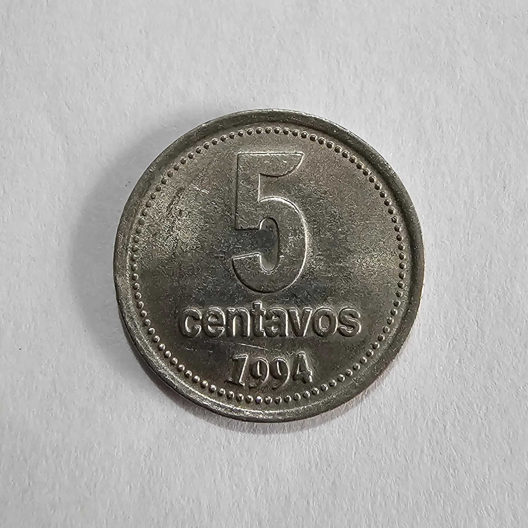 Reverso de 5 centavos, 1994