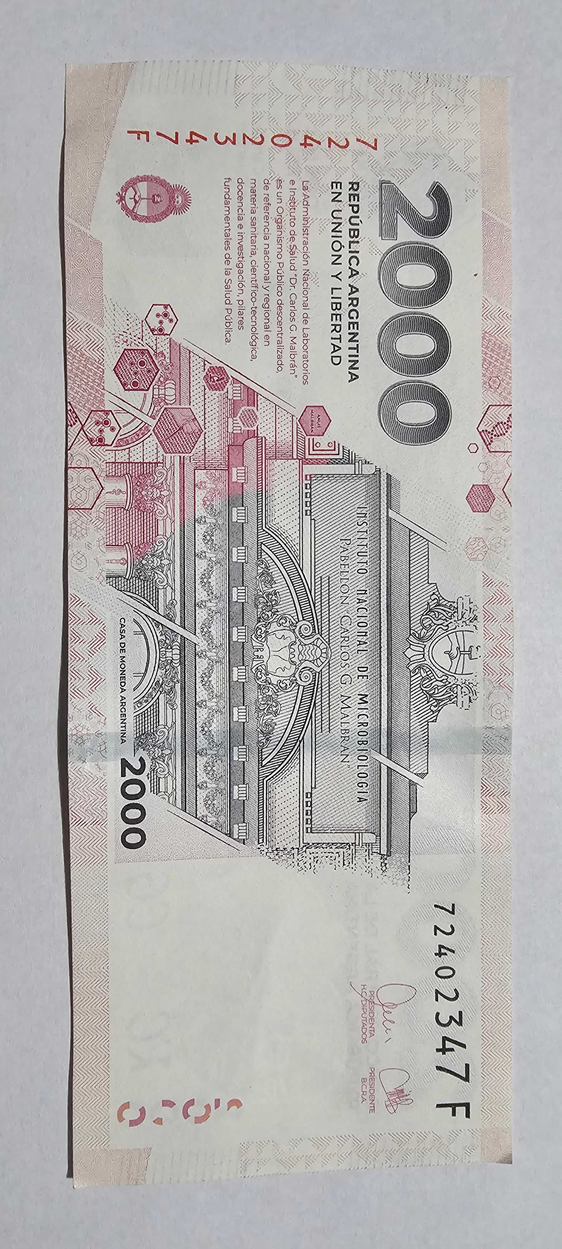 Reverso de 2000 Pesos, 2023