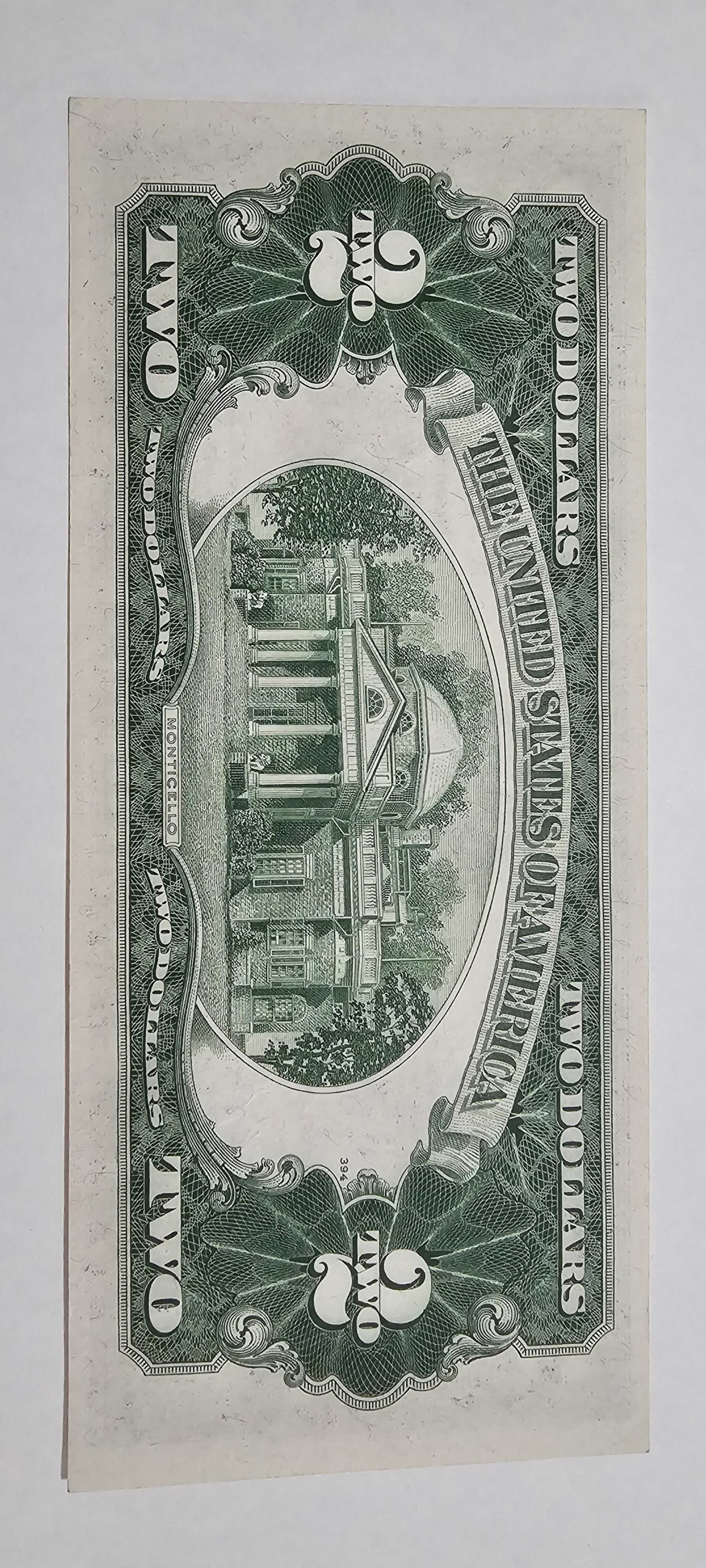 Reverso de 2 Dollars, 1953