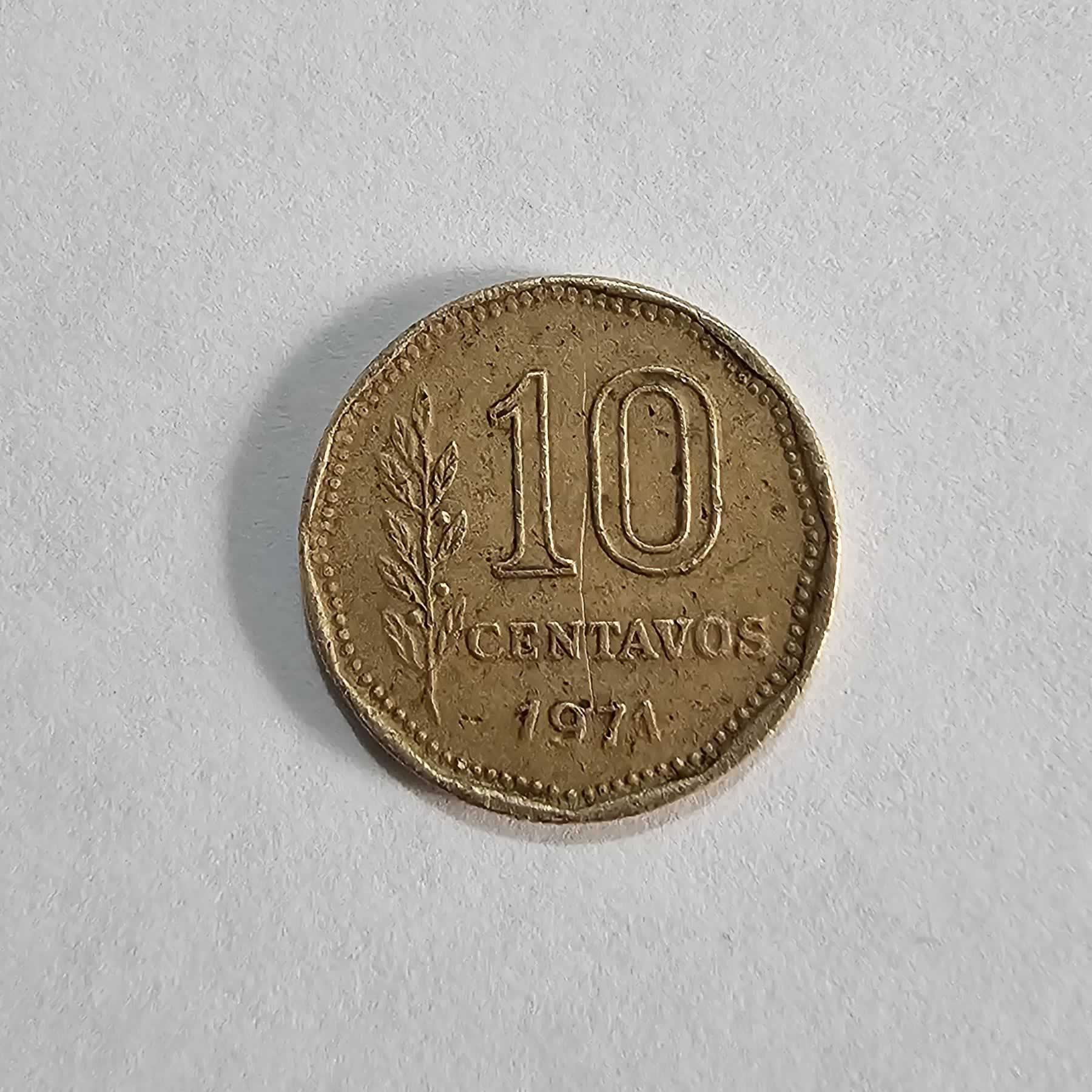 Reverso de 10 Centavos, 1971