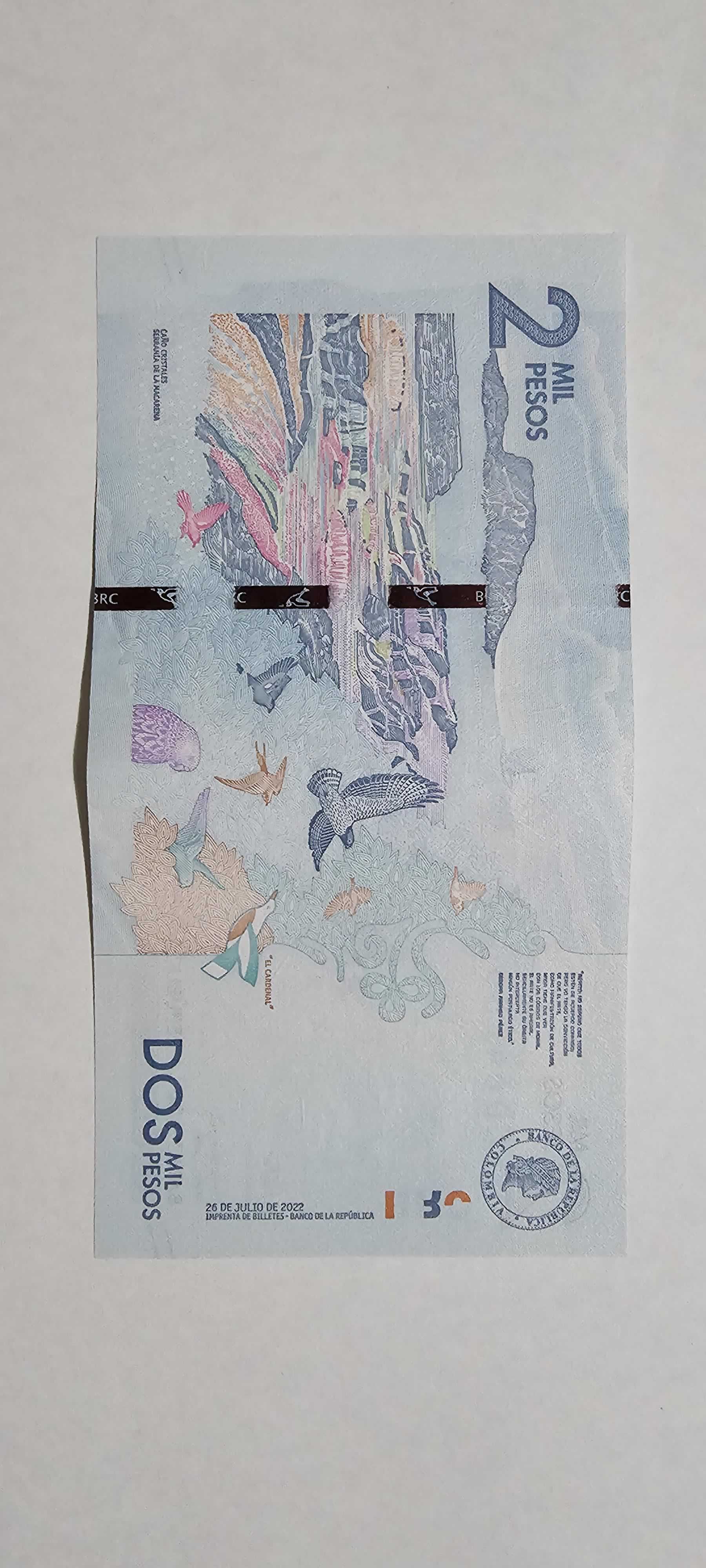 Reverso de 2000 Pesos, 2022, Colombia