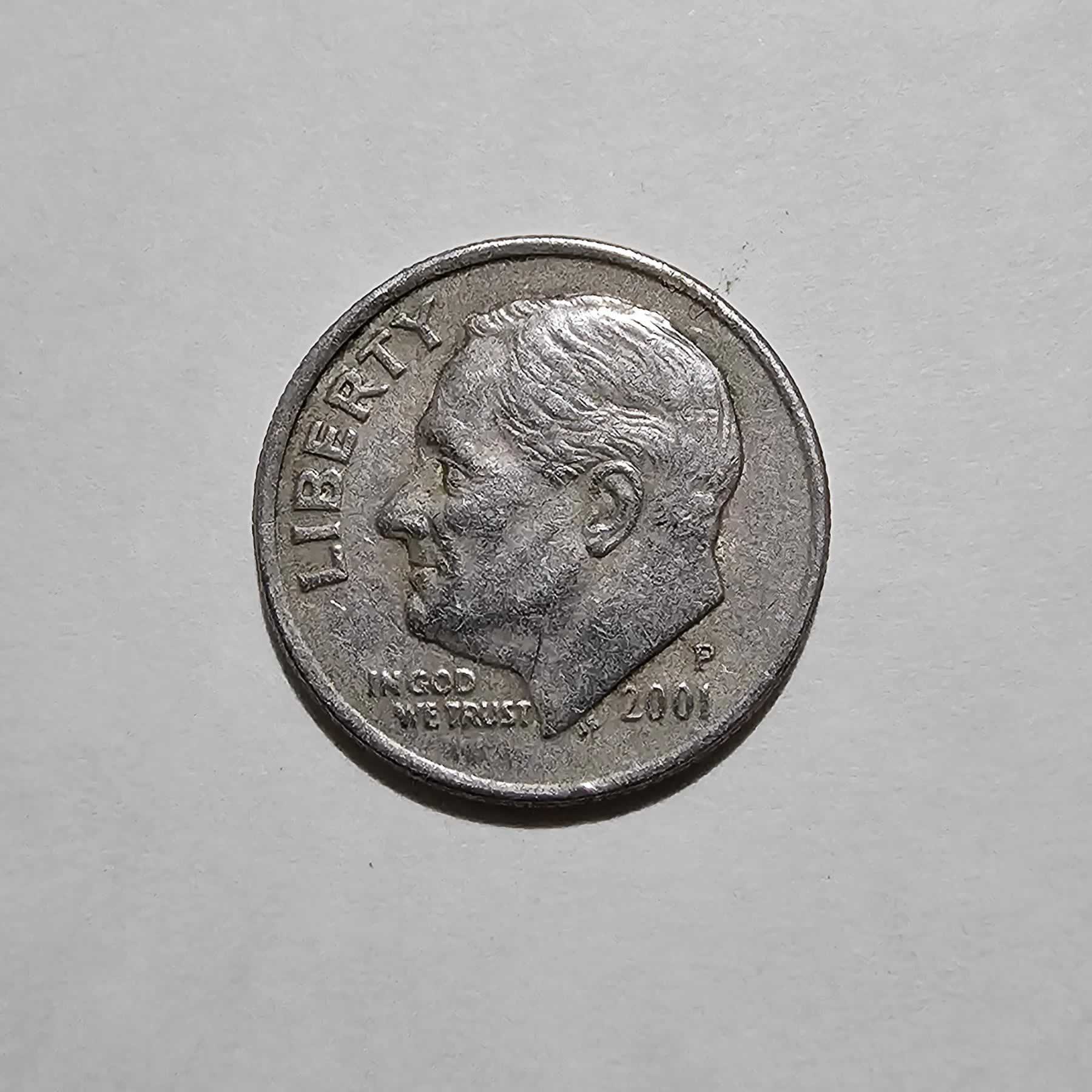 Anverso de 1 Dime, 2001 P, Estados Unidos