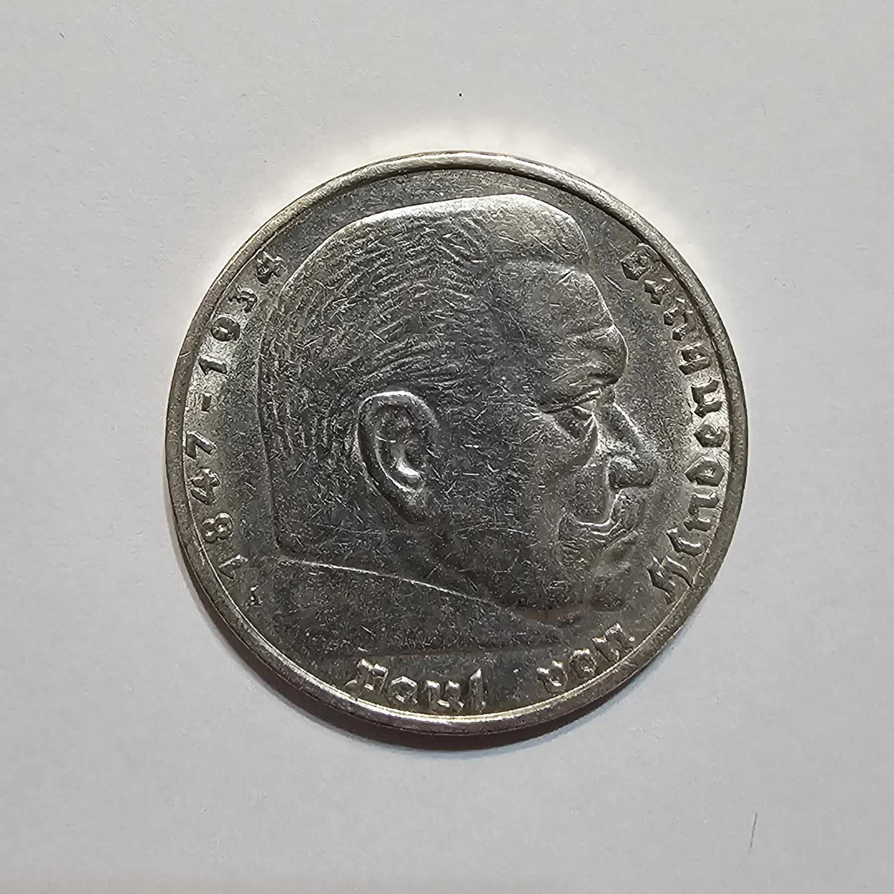 Anverso de 5 Reichsmark, 1936 A