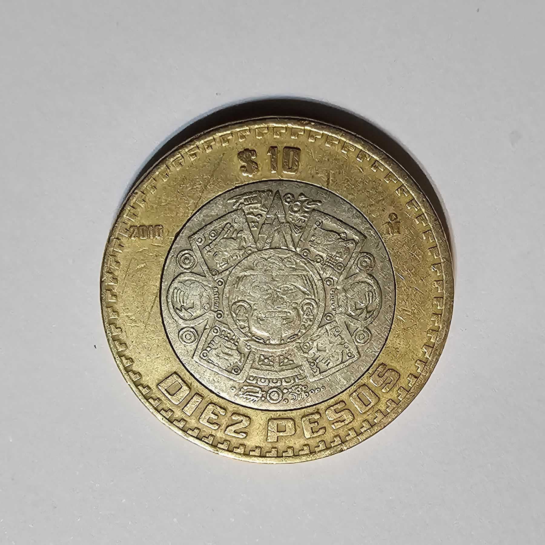 Reverso de 10 Pesos, 2010 Mo