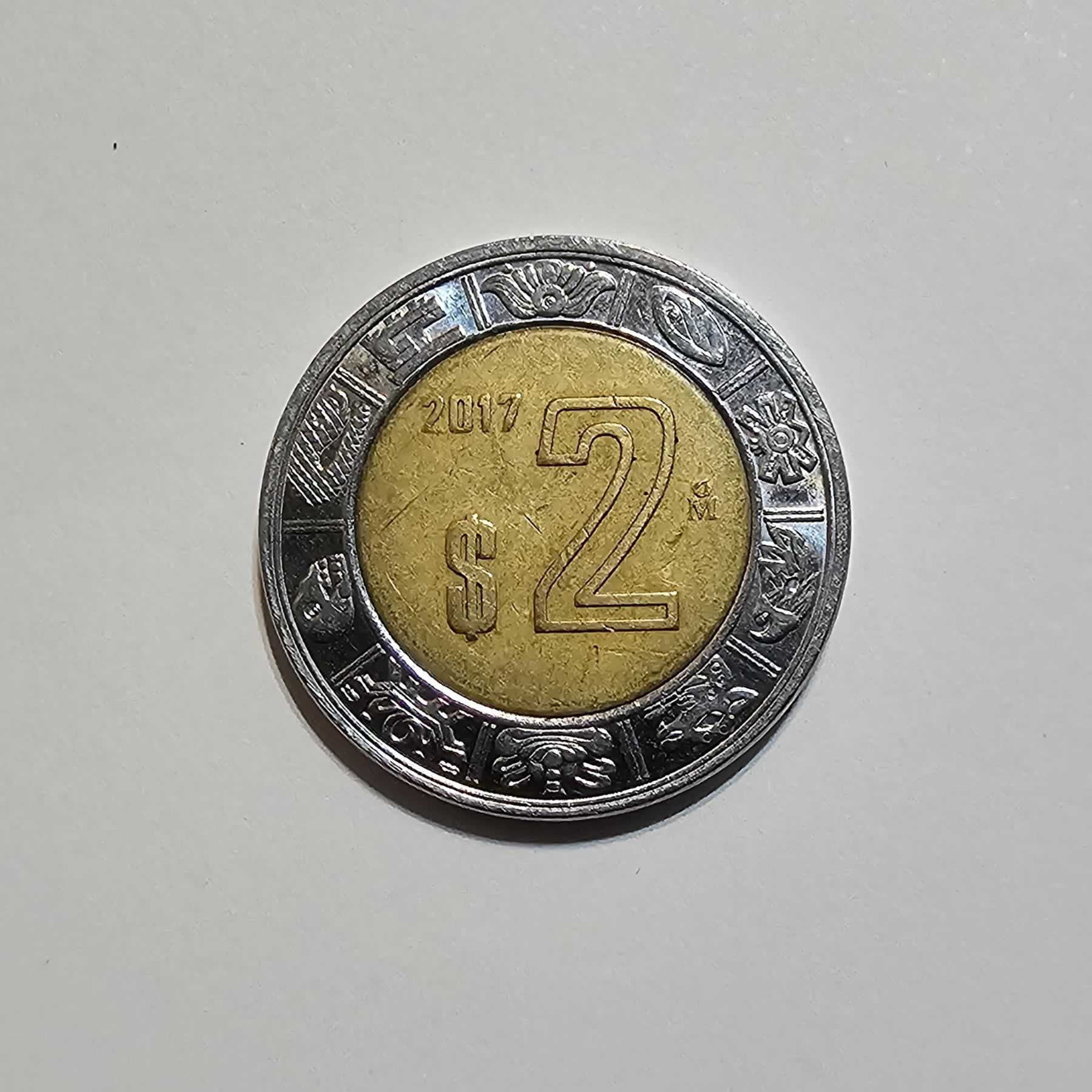 Reverso de 2 Pesos, 2017 Mo