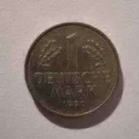 Reverso de 1 Deutsche Mark, 1990 J
