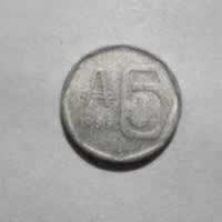 Reverso de 5 Australes, 1989