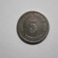 Reverso de 5 Pfennig, 1876 B