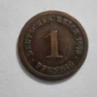 Reverso de 1 Pfennig, 1875 D