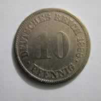 Reverso de 10 Pfennig, 1888 A