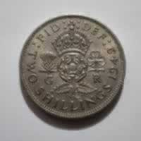 Reverso de 1 Florin (Two Shillings), 1949