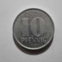 Reverso de 10 Pfennig, 1965 A