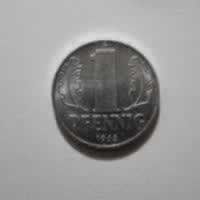 Reverso de 1 Pfennig, 1968 A