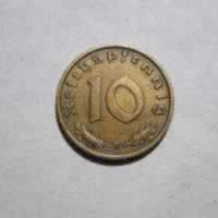 Reverso de 10 Reichspfennig, 1939 F