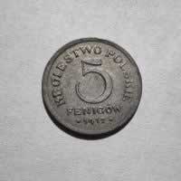 Reverso de 5 Fenigow, 1917 FF