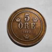 Reverso de 5 Ore, 1892