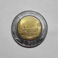 Reverso de 500 Liras, 1991
