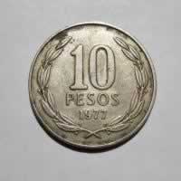 Reverso de 10 Pesos, 1977