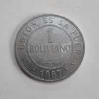 Reverso de 1 Boliviano, 1987