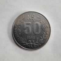 Reverso de 50 Nuevos Pesos, 1989