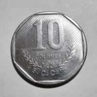 Reverso de 10 Colones, 1985 (cc)