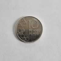 Reverso de 10 Pennia, 1995