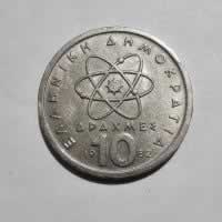 Reverso de 10 Drachmes, 1982