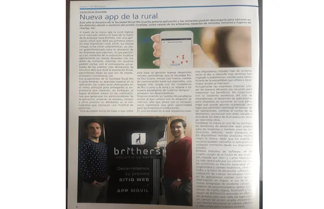 Feature about Brithers published in Breves magazine