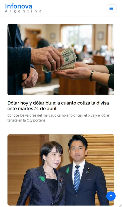 Portada del diario online Infonova