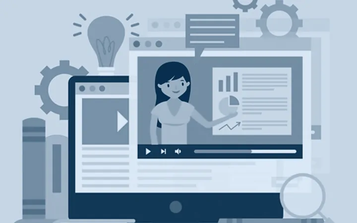 A video class inside a virtual campus