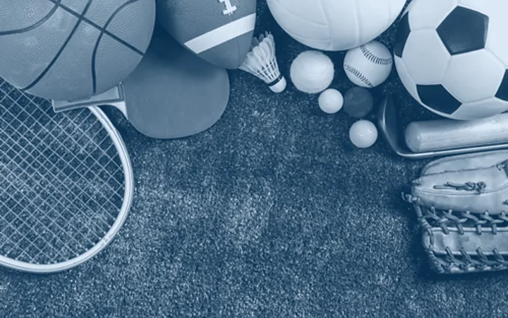 Sports equipment from a club's various activities