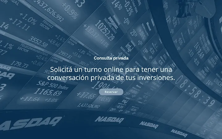 The investment portal's home page with a private consultation booking